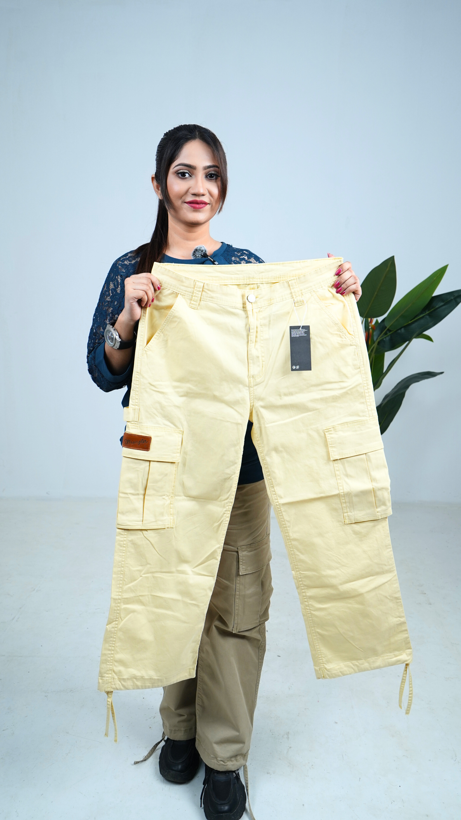 Ladies Baggy Cargo Pants-(Yellow). Code-3001